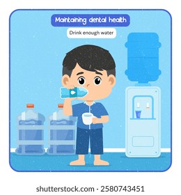 Vector Illustration of Maintaining dental health