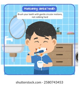 Vector Illustration of Maintaining dental health