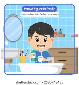 Vector Illustration of Maintaining dental health