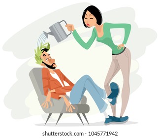 Vector illustration of maintaining high self-esteem and authority