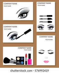 vector illustration of make up artist business cards.