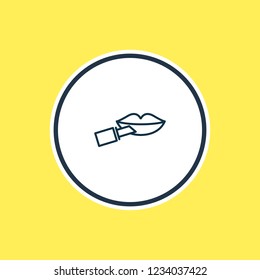 Vector illustration of make up icon line. Beautiful lifestyle element also can be used as lipstick icon element.