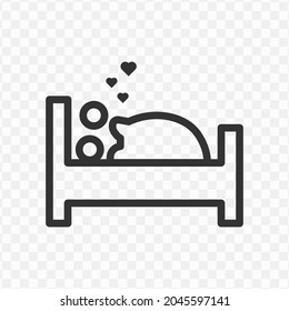 Vector illustration of make love icon in dark color and transparent background(png).