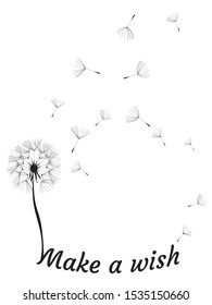 vector illustration of a make a wish dandelion.