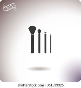 Vector illustration of make-up brushes icon. 
