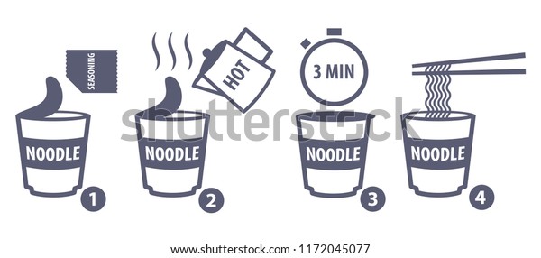 Vector Illustration Making Instant Cup Noodle Stock Vector Royalty Free