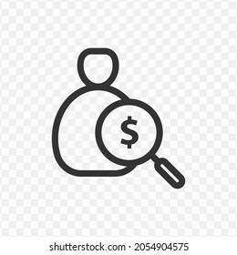 Vector illustration of making money icon in dark color and transparent background(png).