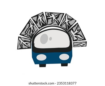 vector illustration of making a tunnel.Tunnel Construction Composition With Drill, Bulldozer And Truck