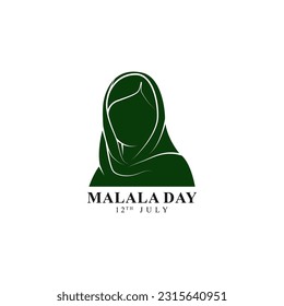 Vector illustration of Malala Day social media story feed mockup template