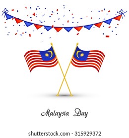 Vector illustration of Malaysia flag  for Malaysia Day.