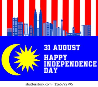 vector illustration Malaysia Independence day