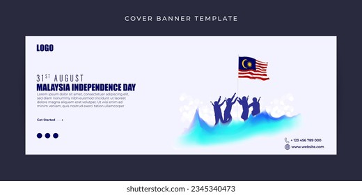 Ilustración vectorial de la plantilla de simulación de banner del Día de la Independencia de Malasia