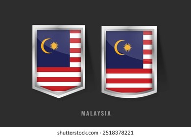 Vector Illustration of MALAYSIA Label Logo.MALAYSIA Badge Sign MALAYSIA With Flag, Malaysian Product Label Banners Template.