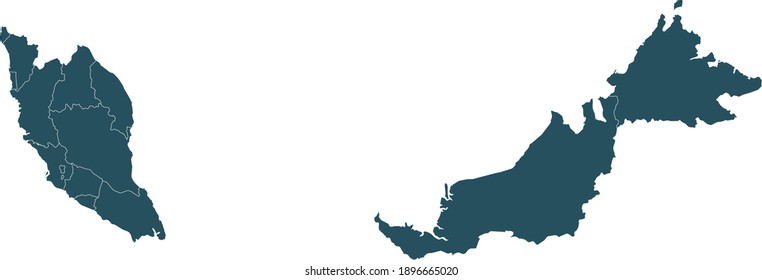 ilustración vectorial del mapa de Malasia