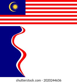 Vector con ilustración de la bandera malasia.  Adecuado para papel de pared, tarjetas de felicitación para las vacaciones malasias, como el día de la independencia, etc