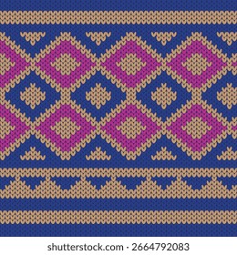 Vector illustration of Malaysian textile, Tiang Seri Songket. Traditional malay motive knitted pattern
