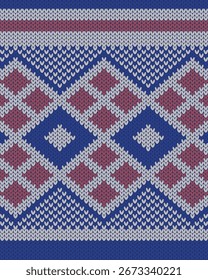 Ilustración vectorial de textiles malasios, Tiang Seri Songket. Patrón de punto de motivo malayo tradicional