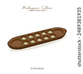 Vector illustration of Malaysian traditional game, Congkak. Congkak is popular game in Malaysia.