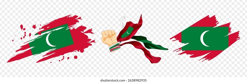 Vector illustration of Maldives flag composition on transparent background