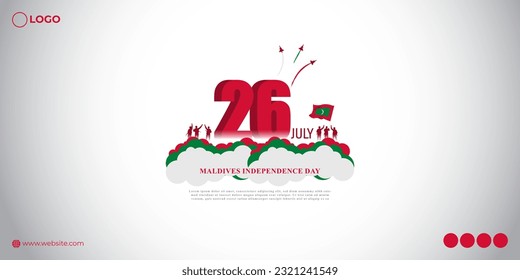 Vector illustration of Maldives Independence Day 26 July social media story feed mockup template