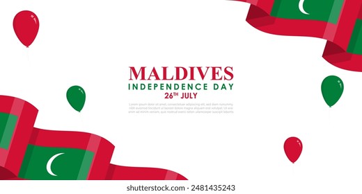Vector illustration of Maldives Independence Day social media feed template
