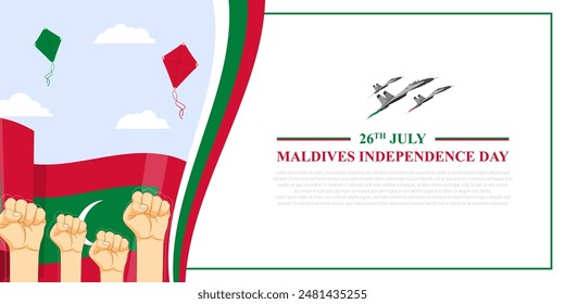 Vector illustration of Maldives Independence Day social media feed template