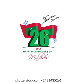 Vector illustration of Maldives Independence Day social media feed template