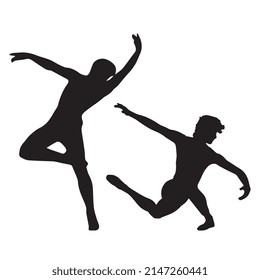 Vector Illustration Of Male Ballet Dancers