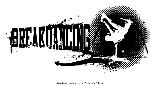 A vector illustration of Male Breakdancing Banner