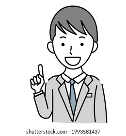 Vector Illustration Of A Male Business Person Explaining Something
