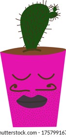 vector illustration "male cactus with bristles"