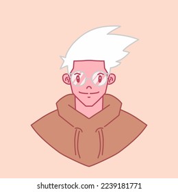 ilustración vectorial de la foto de perfil de un personaje masculino 