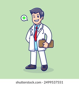 Ilustración vectorial de un doctor masculino, doctor del icono