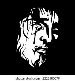 vector illustration of a male face silhouette