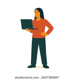 Vector illustration of male and female programmers working on laptops – ideal for coding, tech industry, and software development concepts
