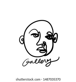Vector Illustration of Male Head for Logo