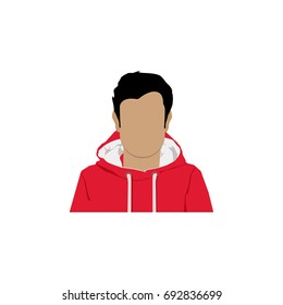 Vector illustration male, man avatar profile icon in sport clothes. Flat design character
