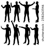 Vector illustration of male silhouettes.