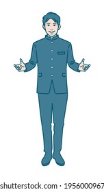 Vector illustration of a male student