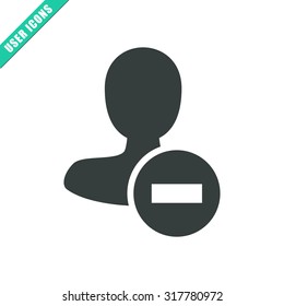 Vector illustration of male user action and web interface icon . Could be used as menu button, user interface element template, badge, sign, symbol, company logo, mobile application element
