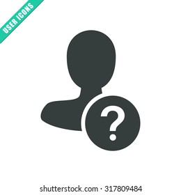 Vector illustration of male user action and web interface icon . Could be used as menu button, user interface element template, badge, sign, symbol, company logo, mobile application element