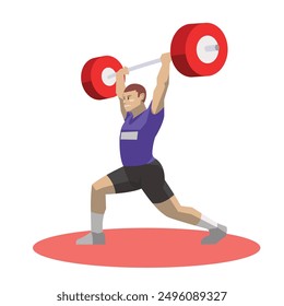 vector illustration male weightlifting sport