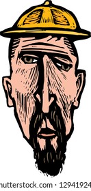 Vector illustration of male worker