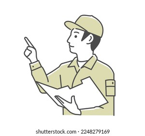 Ilustración vectorial de un trabajador que realiza inspecciones regulares