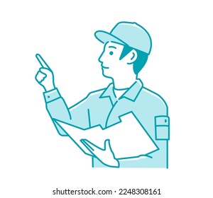 Vector illustration of a male worker doing regular inspection