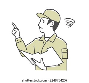 Ilustración vectorial de un trabajador que realiza inspecciones regulares | confuso, confundido