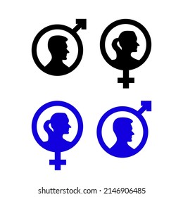 Vector illustration of male-female gender separator icon, male-female gender symbol.