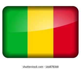 Vector illustration of mali flag icon on white background 