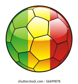 vector illustration of Mali flag on soccer ball