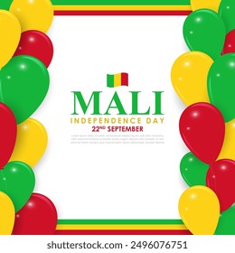 Ilustración vectorial del Día de la Independencia de Malí Plantilla de medios sociales